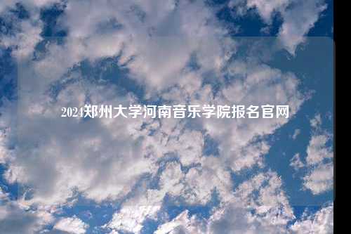 2024郑州大学河南音乐学院报名官网