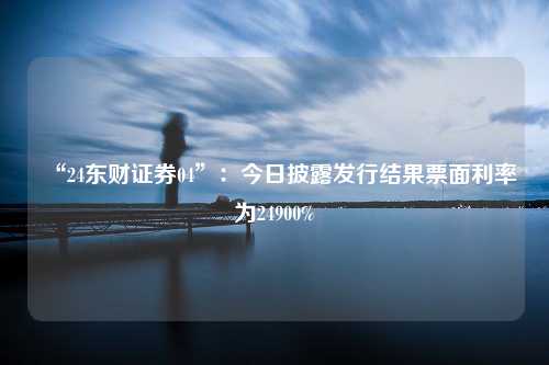 “24东财证券04”：今日披露发行结果票面利率为24900%