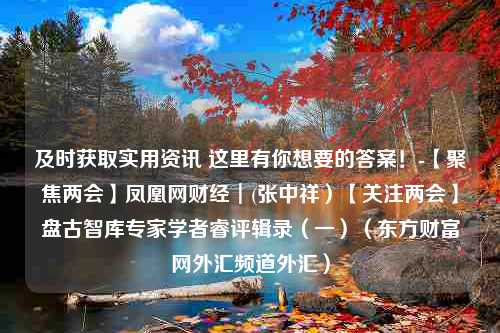 及时获取实用资讯 这里有你想要的答案！-【聚焦两会】凤凰网财经┃(张中祥）【关注两会】盘古智库专家学者睿评辑录（一）（东方财富网外汇频道外汇）