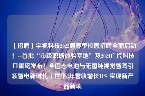 【招聘】宇视科技2022届春季校园招聘全面启动！--首批“市级职场体验基地”及2024广汽科技日重磅发布！全固态电池与无图纯视觉智驾引领智电新时代（世华3年营收增长11% 实现新产品新项