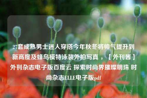 27套成熟男士迷人穿搭今年秋冬将帅气提升到新高度及蜂鸟模特泳装外拍写真 ，【外刊酱】外刊杂志电子版百度云 探索时尚界璀璨明珠 时尚杂志ELLE电子版pdf