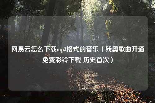 网易云怎么下载mp3格式的音乐（残奥歌曲开通免费彩铃下载 历史首次）