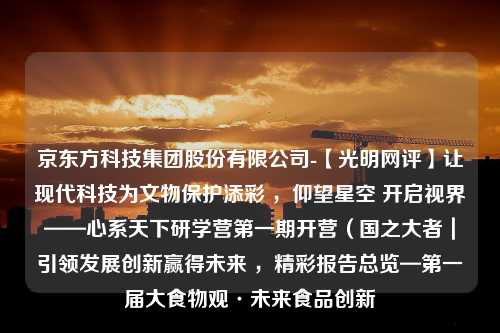 京东方科技集团股份有限公司-【光明网评】让现代科技为文物保护添彩 ，仰望星空 开启视界——心系天下研学营第一期开营（国之大者｜引领发展创新赢得未来 ，精彩报告总览—第一届大食物观·未来食品创新