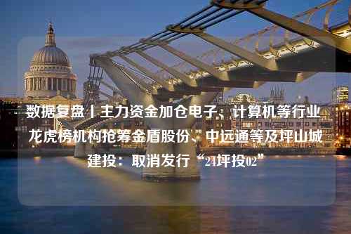 数据复盘丨主力资金加仓电子、计算机等行业 龙虎榜机构抢筹金盾股份、中远通等及坪山城建投：取消发行“24坪投02”