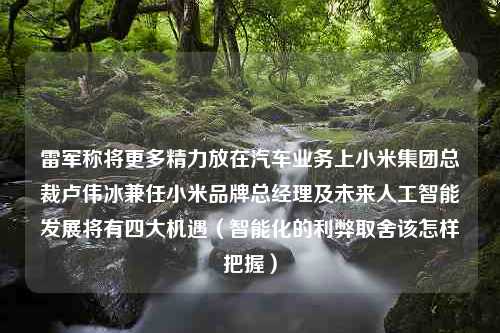 雷军称将更多精力放在汽车业务上小米集团总裁卢伟冰兼任小米品牌总经理及未来人工智能发展将有四大机遇（智能化的利弊取舍该怎样把握）