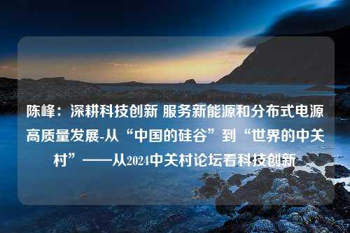 陈峰：深耕科技创新 服务新能源和分布式电源高质量发展-从“中国的硅谷”到“世界的中关村”——从2024中关村论坛看科技创新