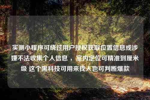 实测小程序可绕过用户授权获取位置信息或涉嫌不法收集个人信息 ，室内定位可精准到厘米级 这个黑科技可用来找人也可判断爆款