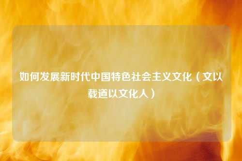 如何发展新时代中国特色社会主义文化（文以载道以文化人）