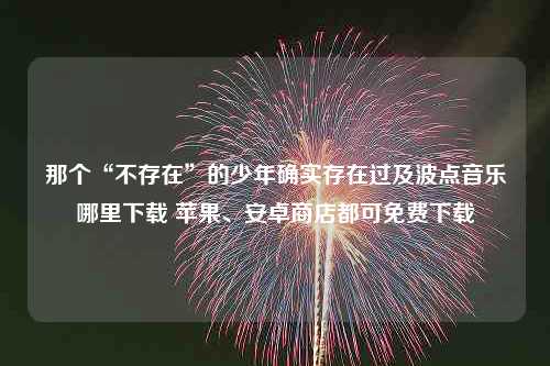 那个“不存在”的少年确实存在过及波点音乐哪里下载 苹果、安卓商店都可免费下载