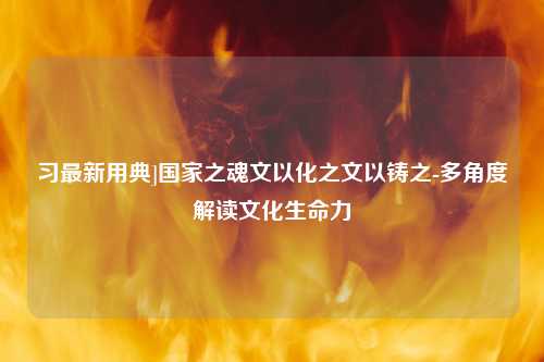 习最新用典]国家之魂文以化之文以铸之-多角度解读文化生命力