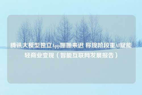 腾讯大模型独立App姗姗来迟 称现阶段重AI赋能轻商业变现（智能互联网发展报告）