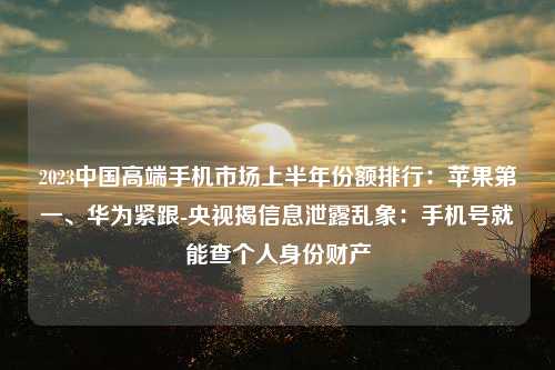 2023中国高端手机市场上半年份额排行：苹果第一、华为紧跟-央视揭信息泄露乱象：手机号就能查个人身份财产