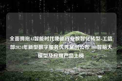 全面拥抱AI智能时代使能行业数智化转型-工信部2024年新型数字服务优秀案例公布 360智脑大模型及应用产品上榜