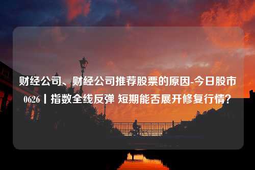 财经公司、财经公司推荐股票的原因-今日股市0626丨指数全线反弹 短期能否展开修复行情？