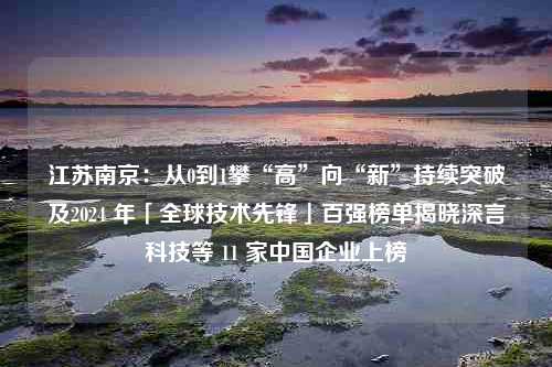 江苏南京：从0到1攀“高”向“新”持续突破及2024 年「全球技术先锋」百强榜单揭晓深言科技等 11 家中国企业上榜