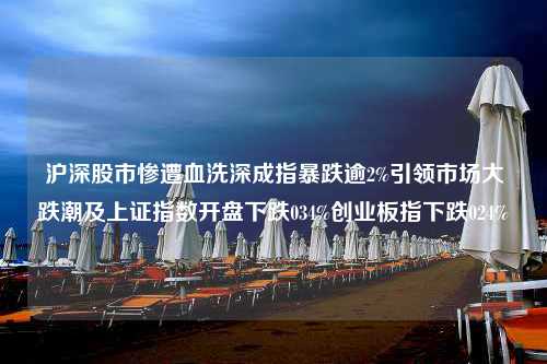 沪深股市惨遭血洗深成指暴跌逾2%引领市场大跌潮及上证指数开盘下跌034%创业板指下跌024%