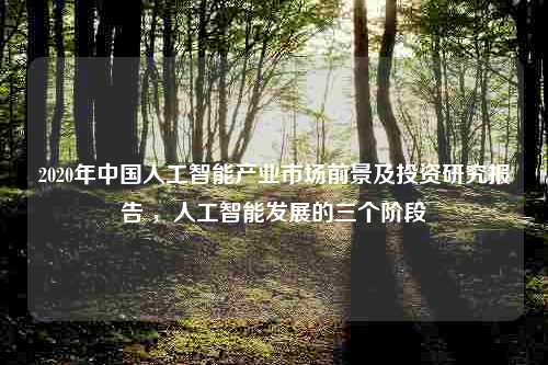 2020年中国人工智能产业市场前景及投资研究报告 ，人工智能发展的三个阶段