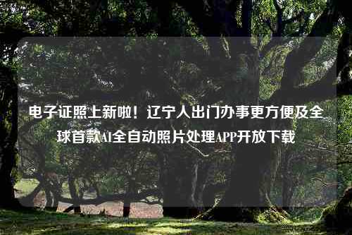 电子证照上新啦！辽宁人出门办事更方便及全球首款AI全自动照片处理APP开放下载