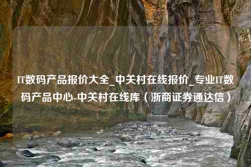 IT数码产品报价大全_中关村在线报价_专业IT数码产品中心-中关村在线库（浙商证券通达信）