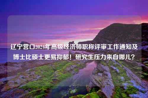 辽宁营口2024年高级经济师职称评审工作通知及博士比硕士更易抑郁！研究生压力来自哪儿？