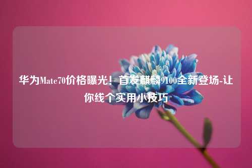 华为Mate70价格曝光！首发麒麟9100全新登场-让你线个实用小技巧