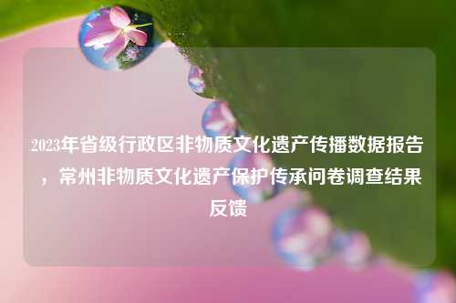 2023年省级行政区非物质文化遗产传播数据报告 ，常州非物质文化遗产保护传承问卷调查结果反馈