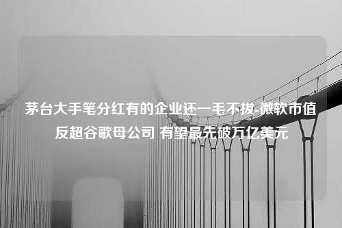 茅台大手笔分红有的企业还一毛不拔-微软市值反超谷歌母公司 有望最先破万亿美元