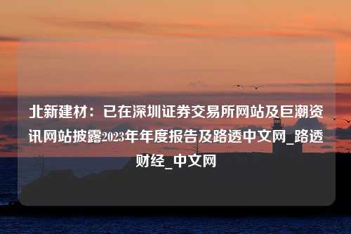 北新建材：已在深圳证券交易所网站及巨潮资讯网站披露2023年年度报告及路透中文网_路透财经_中文网