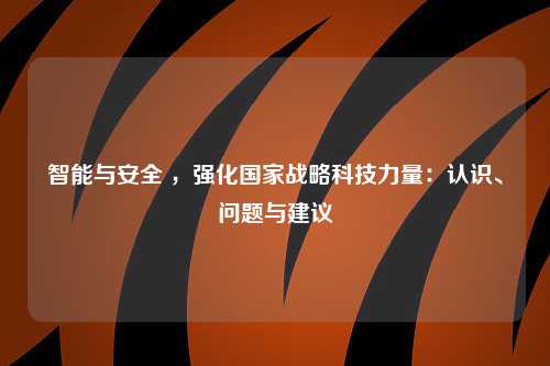 智能与安全 ，强化国家战略科技力量：认识、问题与建议