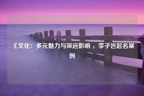 《文化：多元魅力与深远影响 ，李子岂起名案例