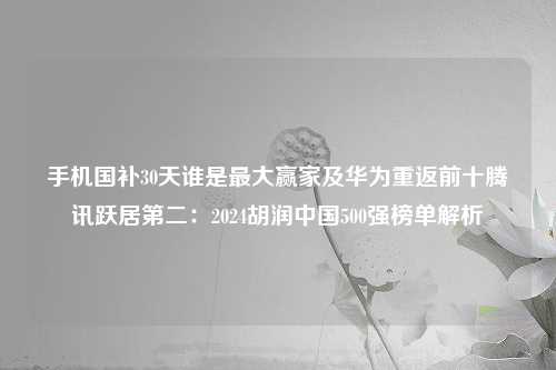 手机国补30天谁是最大赢家及华为重返前十腾讯跃居第二：2024胡润中国500强榜单解析